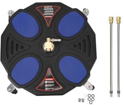 Hochdruckreiniger-Oberflächenreiniger, 16-Zoll-Verlängerungsstäbe und 1/4-Zoll-Schnellstecker-Oberflächenreiniger-Aufsatz mit Rädern, Hochdruckreiniger für Terrasse, 3600 PSI