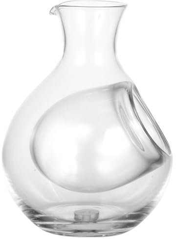 Luxshiny Decantador De Vino Japonés De Vidrio con Bolsillo para Hielo Jarra De Vino De Sake Frío De 300Ml Aireador De Vino Purificador para Restaurante En Japonés