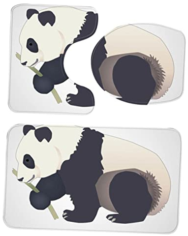 Anneome Alfombrilla Inodoro Lavable Tapete Baño Panda Tapa WC Alta Absorción Seguridad Baño