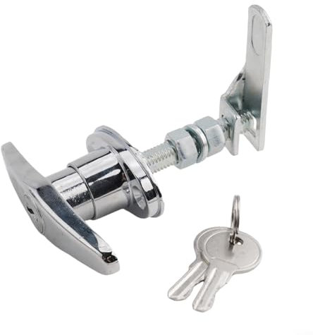 Zilimontt 1 serratura a T in lega di zinco, serratura per porta del garage, kit di serratura con maniglia a T con chiavi attacco per camper per porta del garage, per camion e porte del garage