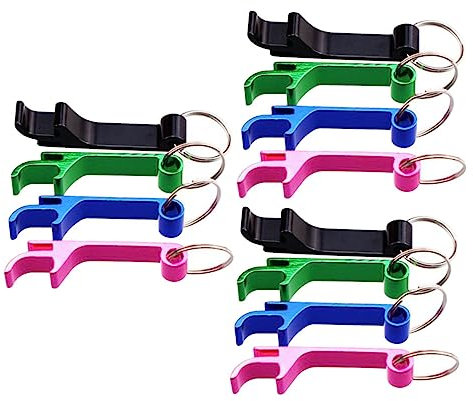 TOPBATHY 14pcs Aluminum Alloy Bottle Keychain Multi-Functional Portable for Beer and Wine Lovers