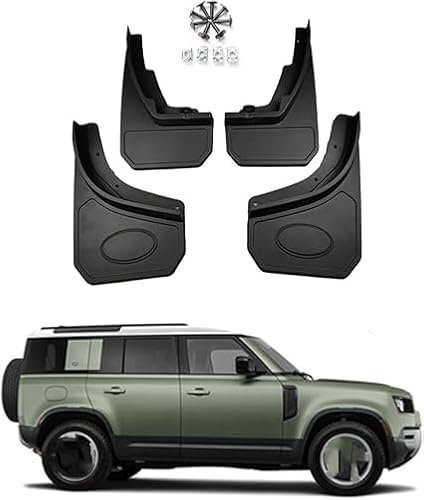 SONGGM Auto Paraspruzzi Parafanghi per Defender 90/110 2020-2023,Resistente all'Usura Anteriori E Posteriori Guardie Splash Auto Accessori.