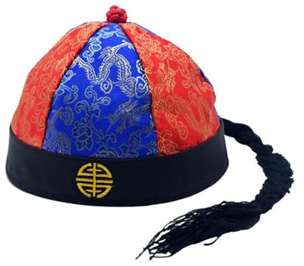 Lodoot Sombrero tradicional de emperador chino para tela de seda, sombrero de príncipe chino Tangzhuang Cosutme, accesorios de propietario, sombrero de piel de melón