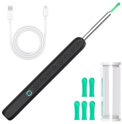 Abbdbd öronrenare kamera, trådlösa öronproppar, otoskop, USB-c-laddning, verktyg för att ta bort öronvax, öronproppar minikamera