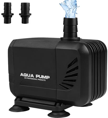 PlayDen Pompa sommergibile, 1500 l/h, piccola pompa per acquario, pompa per laghetto, 15 W, pompa per giochi d'acqua per giardino, stagno, fontana, con altezza di sollevamento 1,6 m, cavo 1,4 m, 2