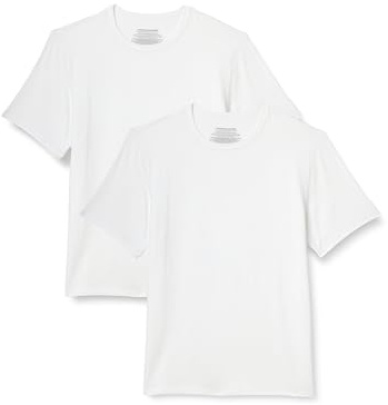 Amazon Essentials Men's Super-Soft Lightweight Modal Short-Sleeve Vest, Pack of 2, White, S