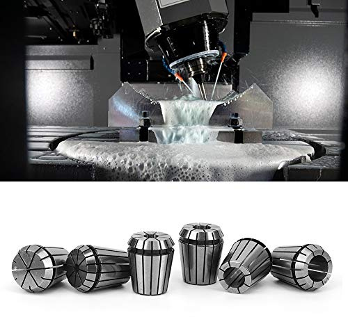 Brrnoo, 6PCS ER32 Collet Set for CNC Router, Precision Spring Chuck, Industrial Grade Tooling Kit for Milling Engraving, Compatible with CNC Machinery
