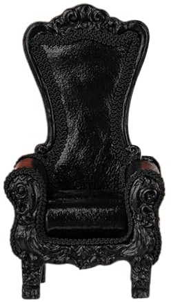Casa de muñecas 1:12 sofá individual simulado para decoración de jardín de hadas accesorios negro 8,5 x 16 cm