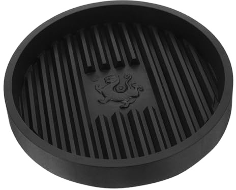TOBBOMEY Toilet Plunger Holder with Drip Catcher Base for Bathroom and Kitchen Plastic Drying Tray Prevents Wet Floors Compact Black Stand for Efficient Plunger Storage and Cleanliness