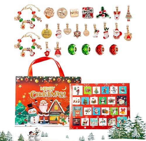 Ratpzou julkalender – hängande örhängen berlockarmband – 24 dagars julhalsband set | för säsongsmässig halloween Thanksgiving alla hjärtans dag semester barn vuxna tonåringar