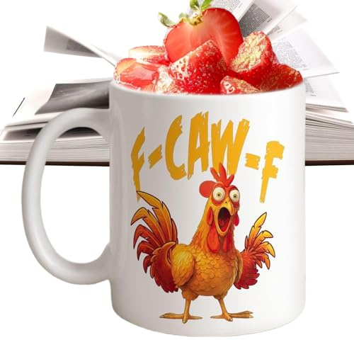 Generisch Tazas de café de gallo | Taza de café con estampado de gallo de dibujos animados | Taza de café de 350 mililitros con impresión de pollo | Para hombres, adolescentes, niños, amigos, madres