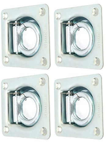 HELEVIA Anello per Fune per Rimorchio con di Rottura Massima di 4 Pezzi in Acciaio Al Carbonio da 2.000 Libbre, Cinghie di Ancoraggio Leggere e Compatte per Rimorchi, Furgoni e