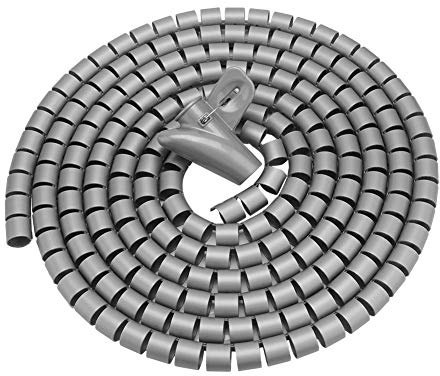 Kabelkanal, 1,5 m/3 m Länge, Spiralkabel-Schlauch, 16/22/28mm, Weiß, Schwarz, Silber, Kabelmanagement/-Lösung