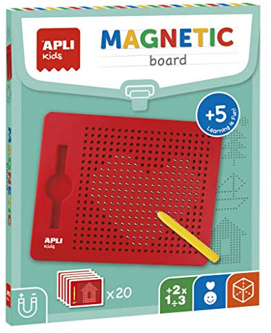 APLI Kids 17536 - Pizarra educativa magnética (215 x 12 x 170 mm) con lápiz imantado y fichas ejemplo