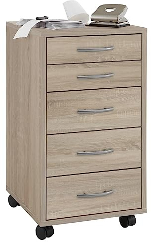 FMD Möbel, 336-001E Freddy Beistellcontainer in ausführung Eiche nachbildung, melaminharz beschichtete spanplatte, maße 33.0 x 63.5 x 38.0 cm (BHT)