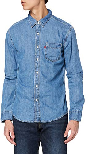Levi's Sunset 1 Pkt Slim Camicia, Cotton Tencel Mid Worn, S Uomo
