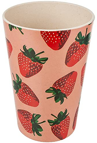 alles-meine.de GmbH Geschirr Motiv & Artikel wählbar 2 Stück Trinkbecher/Wasserbecher/Malbecher - Erdbeere - 400 ml / 0,4 Liter - BPA frei - mit Deckel - dicht verschli..