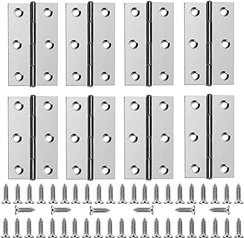 Cerniere in Acciaio Inox, 8 Pezzi per Porte e Mobili, Pieghevoli e Lunghe, Cardine per Armadio