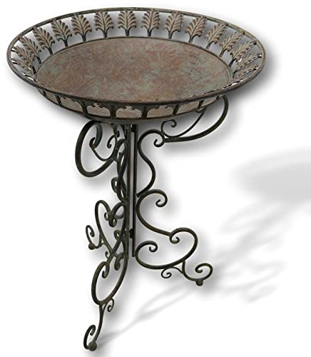 aubaho Vogeltränke Vogelbad Garten Vogelbecken Tränke Vogel Metall 68cm Antik-Stil Futterplatz