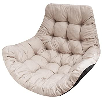 Bjird - Coussin Fauteuil Suspendu 100x120 cm, Beige (Tissu écologique), Fauteuil Balancoire, Chaise Oeuf, Coussins d'extérieur/intérieur