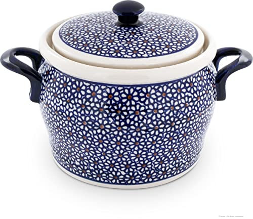 Original Bunzlauer Keramik 1,75 Liter Rumtopf/Mehrzwecktopf/Keramiktopf Ø16,5 cm im Dekor 120