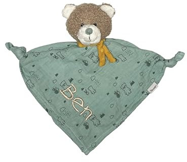Sterntaler Schmusetuch in verschiedenen Motiven mit Ihrem Wunschnamen Bestickt (Motiv Bär)