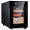 KingChii Cave à cigares électrique de 16 L, système de contrôle de la température, armoire de refroidissement et de chauffage avec étagères en bois de cèdre espagnol et hygromètre, cadeau de fête des