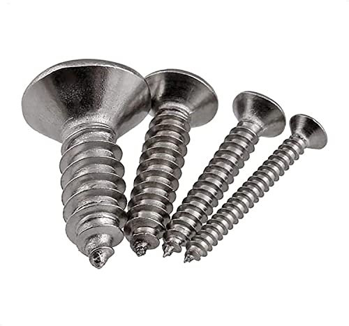 DIY Schrauben M1.2 M1.4 50 STÜCKE 304 Edelstahlschrauben 3-10 mm Kreuzschlitz Flachkopf Senkkopf selbstschneidende Holzschrauben (Color : 4mm (50pcs a Lot), Size : M1.2) (6mm (50pcs a Lot) M1 .4)