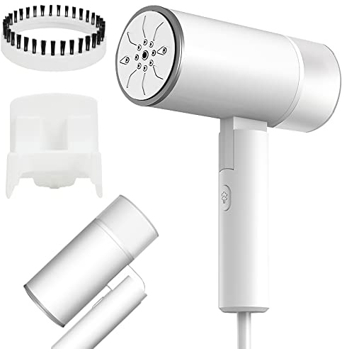 Steamer Dampfglätter 1200W Faltbar Dampfbügel mit Dampfbürste und 200mL Wassertank, 20s Schnelle Erwärmung Dampfglätter KleidungTragbarer Clothes Steamer für Reise und Zuhause(Weiß)