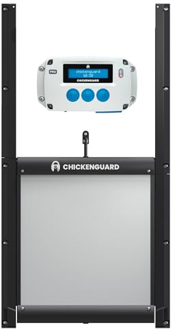 New 2023 ChickenGuard Pro (premium och extrem kombinerad) automatisk dörröppnare för hönshus plus automatisk låsning anti-rovdjursdörr, batterier/elektrisk