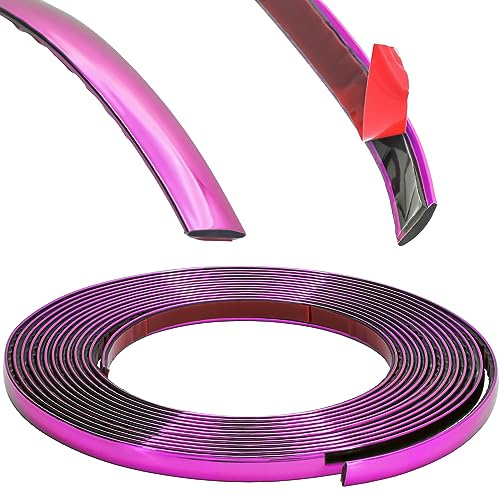 RECAMBO Zierleiste Pink metallic - Vielseitig, Flexibel & Selbstklebend - 16mm x 5m