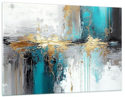 Quadri Moderni su Vetro 120x80 cm Stampe da Parete Astratto Arte - 5774