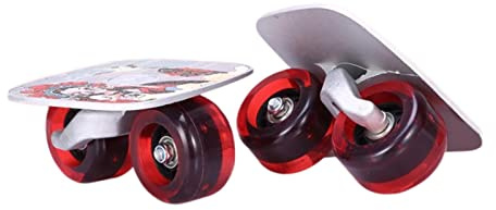 rockible Portable Roller Road Plate Skates Non-Slip Board Aluminum Truck with PU Wheels Board for Adults