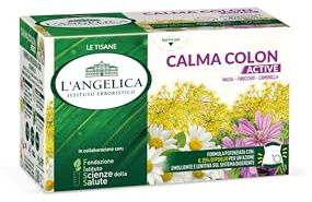 L'Angelica, 1 Astuccio da 18 filtri di Tisane Calma Colon Active, Infuso Funzionale con Finocchio Malva e Liquirizia, Azione Lenitiva e Emolliente