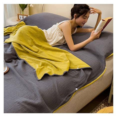 RUZGAR Hüttenschlafsack aus 100% Baumwoll-Doppelgaze Schlafsack Inlett Ultraleicht Reiseschlafsack für Hostels Berghütten Jugendherbergen (Color : A, Size : 210x210cm-82x82)