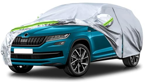 Opaltool Telo Copriautoda da Esterno per Skoda Karoq 2017-2023, Copertura Completa per Auto con Cerniera della Porta, Serratura e Bande Antivento per la Protezione dalla Pioggia, Neve, Sole