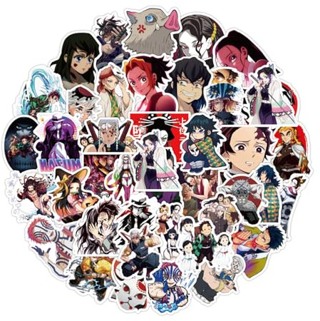 100 Pièces Autocollants Anime Démon Dessin Animé, Cool Anime Autocollants, Autocollants Japonais de Dessins Animés, Autocollant Anime Vinyl pour Notebook, Bouteille D'eau, Bagages, Snowboard