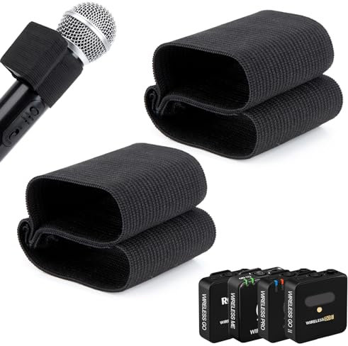 YOUSHARES 2 Pcs de Manchons Élastiques de Microphone à Main, Elastic Sleeve pour Rode Wireless GO II/Wireless Me/Wilreless Pro sans Fil, Enregistrement de Mariage Vlog Live Interview Streaming