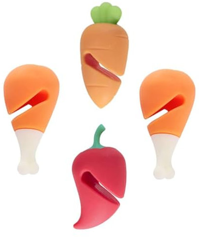 BCOATH 8pcs Steam Releaser Lid Lifters Pot Lid Holders Spill-stopper Silicone Food Shape Dishwasher Safe