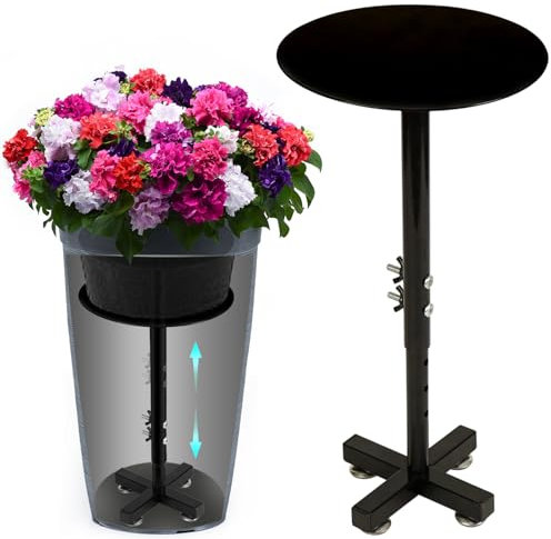UYEDUJZ Insertos para macetas grandes, elevadores de plantas de metal de altura ajustable de 12 a 18 pulgadas para macetas interiores, inserto de elevación para macetas altas para interiores y