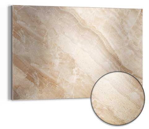 DEQORI Metall Magnettafel | 90x60 cm cm groß | Motiv Helle Marmorfläche | Whiteboard für alle Magnete | Magnetboard Wand-Tafel für Küche & Büro | Design Magnetwand Pinnwand magnetisch