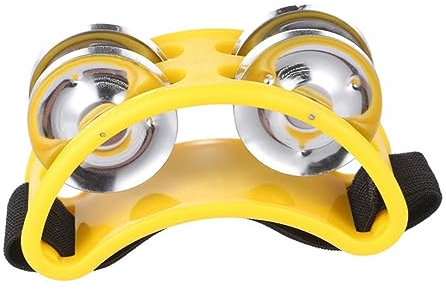 BESTonZON Fuß Tamburin Maraca-Schüttler Musikinstrumente für Babys Musikspielzeug für Babys Fußpercussion percussion instrumente shakes Fußperkussions-Jingle-Glocken Fuß Jingle Bells Yellow