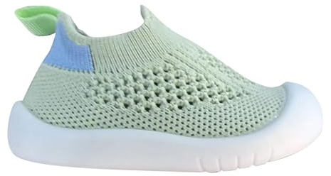 OBiQuzz Chaussures d'été pour garçon et bébé - Sandales d'été pour homme et femme - Semelle souple - Chaussures en maille respirante pour bébé de 1 à 3 ans - Chaussures de baptême garçon, vert, 23 EU