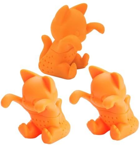 Ciieeo 3pcs Cute Cat Design Tea Infuser Silicone Loose Leaf Tea Filters for Mugs Easy to Use and Clean