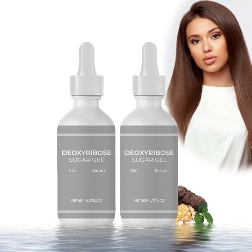 2 Stück Desoxyribose-Zucker-Gel, Deoxy Ribose Sugar Haarwachstumsserum, Haarverdichtungsgel für Männer Frauen, Deoxy Ribose Haarserum, Mildes sicheres Haaröl