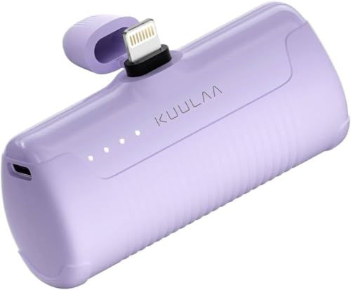 Kuulaa Mini batterie externe 4500 mAh pour iPhone, 12 W PD à charge rapide, petite batterie externe ultra compacte compatible avec iPhone 14/14 Pro Max/13 Pro/13/12/11/XS/XR/8/7/6