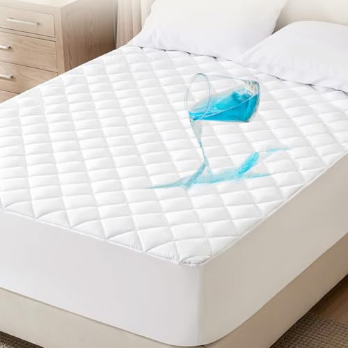 Coprimaterasso con Cerniera Matrimoniale, Fodera Materasso a Sacco con Zip Trapuntata/Imbottito , Lenzuolo Copri Proteggi Materasso Topper Lavabile Rivestimento, Resistente e Durevole,200x220x35cm