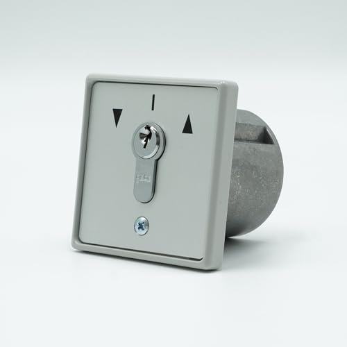 GEBA MR 1 1-2T/1 - Contacteur à clés universel – 2 impulsions – Montage encastré – Étanche IP54 – 3 clés - 2 impulsions indépendantes - Barillet européen + 1 Porte-clés DOMOBIP