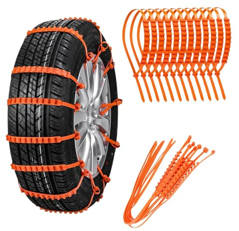 20Pcs Reusable Anti Snow Chains, Universal Adjustable Emergency Snow Tire Chains Non-Slip Cable Tie Snow Mud Chains for SUV Pickup Trucks Outdoor Decor (D)