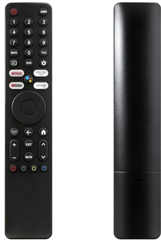 XMRM-ML Voice Bluetooth Fernbedienung für Xiaomi MI P1 Q1 Smart TV, Ersatz Fernbedienung mit Sprachsteuerung für MI 55 75 43 QLED 55 32 Séries mit Hotkeys und Sprachsteuerung (Schwarz 4K)